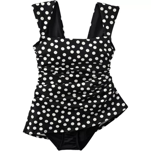 Women's NEW Smoothing Square Neck Ruched Swim Dress Swimsuit, alternative image