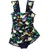 Women's Mastectomy New Smoothing Square Neck Ruched Swim Dress Swimsuit, alternative image
