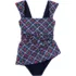 Women's NEW Smoothing Square Neck Ruched Swim Dress Swimsuit, alternative image