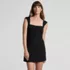Women's NEW Smoothing Square Neck Ruched Swim Dress Swimsuit, Front