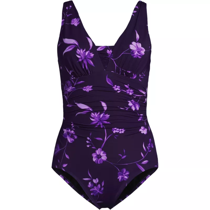 Women's Mastectomy New SlenderSuit Grecian Adjustable Low Leg One Piece, Front