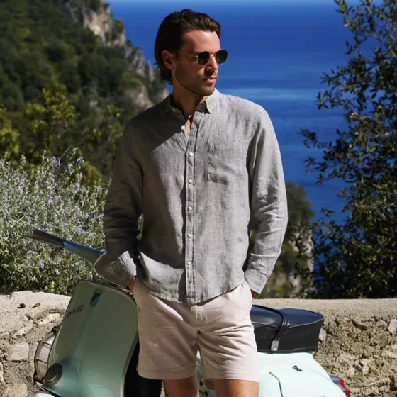 Men's 7" Classic Fit Linen Cotton Short - primary