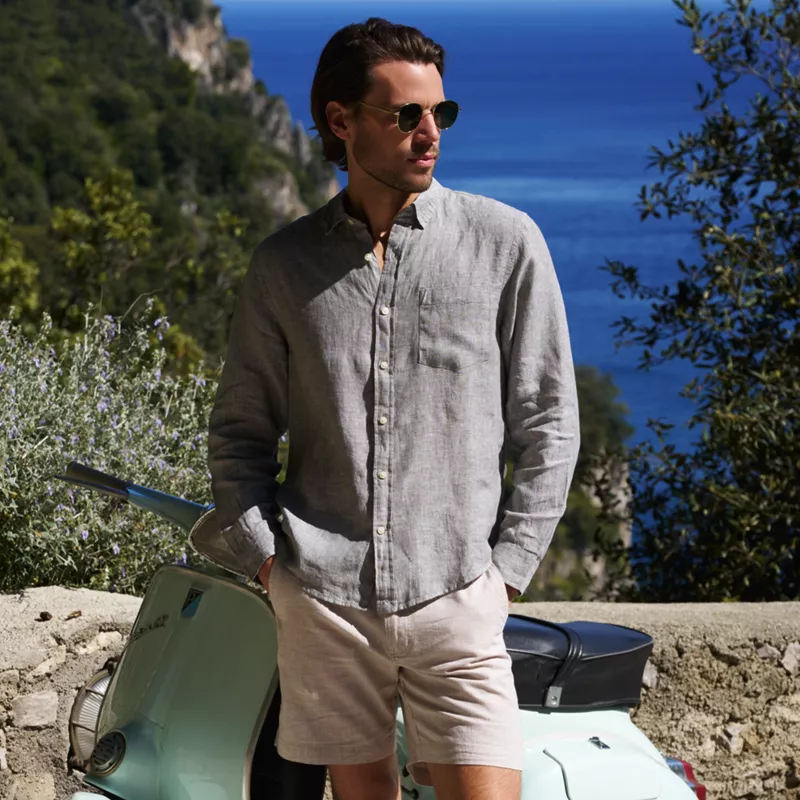 Men's 7" Classic Fit Linen Cotton Short, alternative image