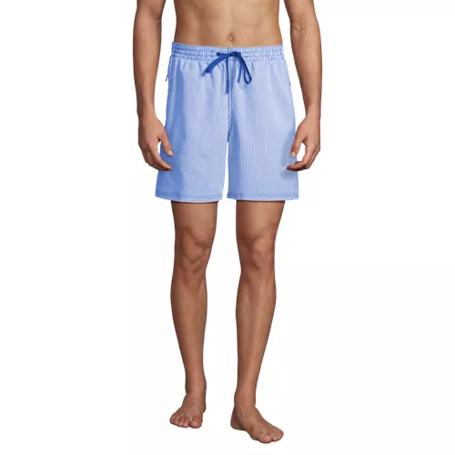 Mens 7" Seersucker Volley with Hydroliner Swim Trunk, Front