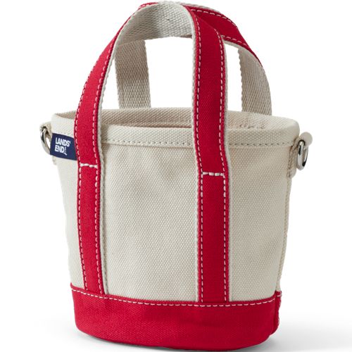 Mini Open Top Canvas Tote, Women, size: one size, regular, Red, Cotton, by Lands' End