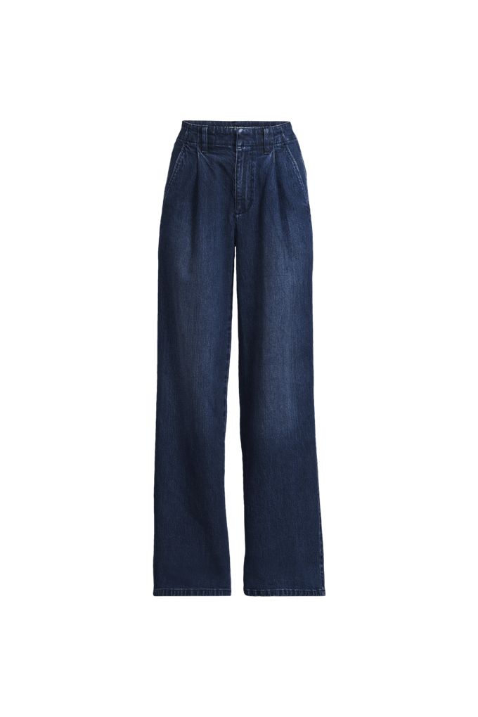 Women's Plus Size Pleated Denim Trousers, 40% Off at Lands' End