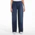 Women's Soft Denim High Rise Pleated Wide Leg Trousers, Front