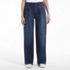 Women's Soft Denim High Rise Pleated Wide Leg Trousers, Front