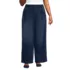 Women's Plus Size Soft Denim High Rise Pleated Wide Leg Trousers, Front