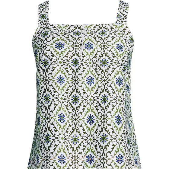 Women's Plus Size Poplin Square Neck Sleeveless Shell - primary