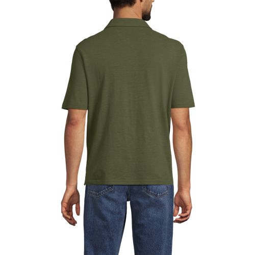  Lands' End Poloshirt Aus Baumwoll/leinenmix, Herren, Größe:44-46 Regular, Grün, Leinen/baumwoll-mischung, By Lands' End 