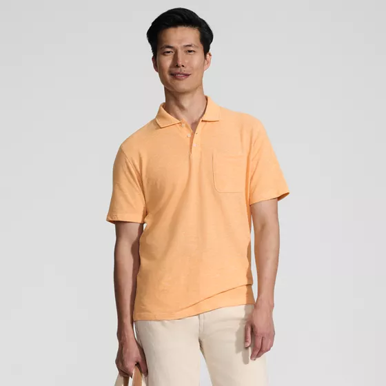 Men's Short Sleeve Cotton Linen Polo - primary