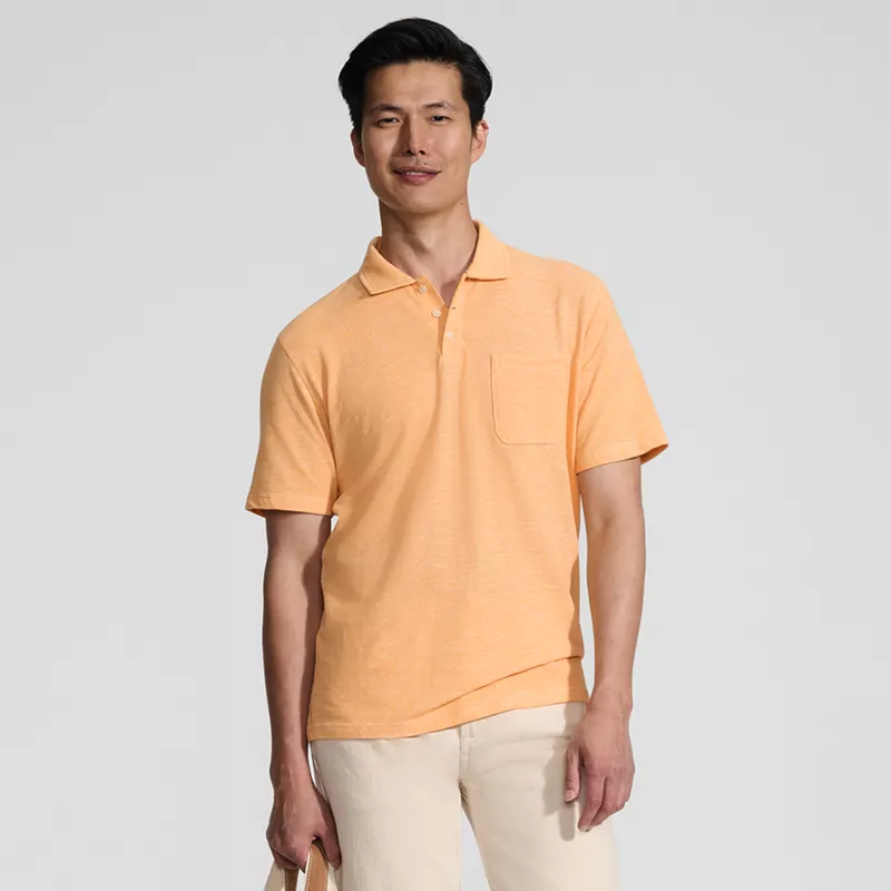 Men's Short Sleeve Cotton Linen Polo, alternative image