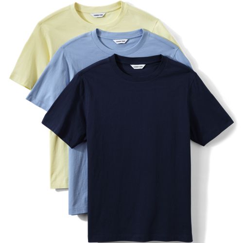 Pure Cotton Crew Neck T-Shirt - 3 Pack, Men, size: L, regular, Misc, Cotton, by Lands' End