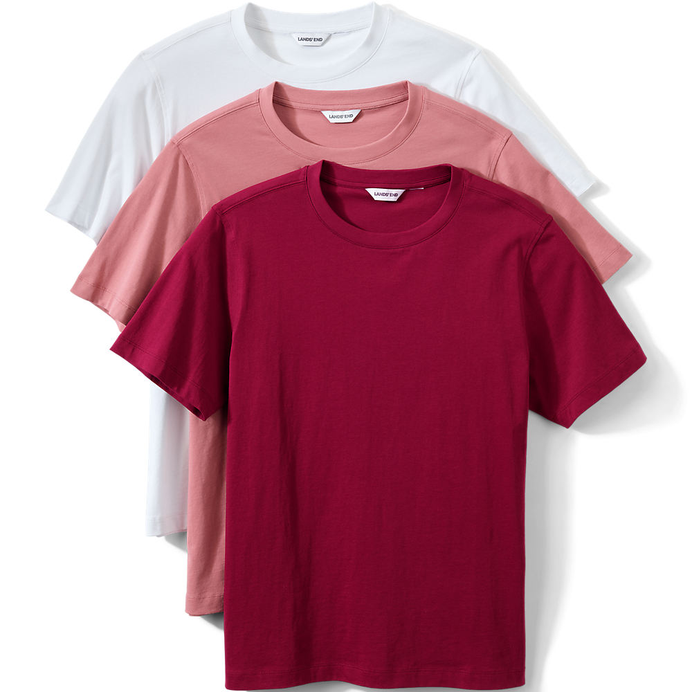 Pure Cotton Crew Neck T-Shirt - 3 Pack, Men, size: M, regular, Misc, Cotton, by Lands' End