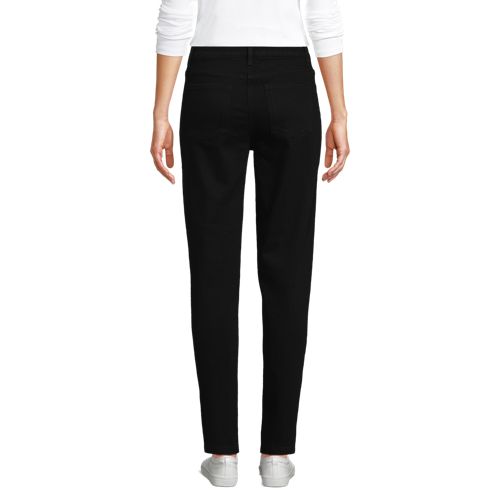  Lands' End Slim Fit Jeans High Waist, Damen, Größe:34 Regular, Schwarz, Baumwolle/baumwoll-mischung, By Lands' End 