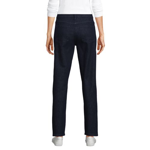  Lands' End Slim Fit Jeans High Waist, Damen, Größe:34 Regular, Blau, Baumwolle/baumwoll-mischung, By Lands' End 