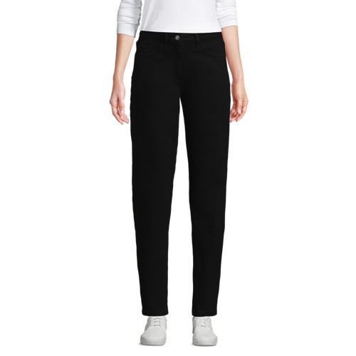  Lands' End Slim Fit Jeans High Waist, Damen, Größe:34 Regular, Schwarz, Baumwolle/baumwoll-mischung, By Lands' End 
