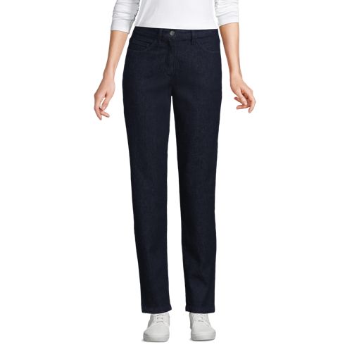  Lands' End Slim Fit Jeans High Waist, Damen, Größe:34 Regular, Blau, Baumwolle/baumwoll-mischung, By Lands' End 