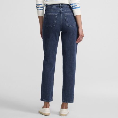  Lands' End Slim Fit Jeans High Waist, Damen, Größe:34 Regular, Blau, Baumwolle/baumwoll-mischung, By Lands' End 