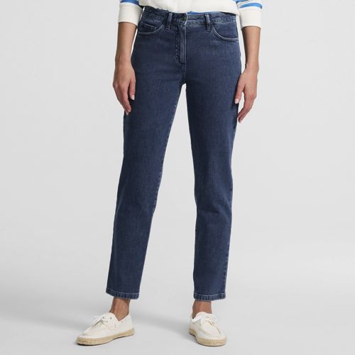  Lands' End Slim Fit Jeans High Waist, Damen, Größe:34 Regular, Blau, Baumwolle/baumwoll-mischung, By Lands' End 