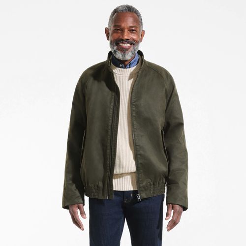 Waxed Canvas Jacket, Men, size: S, regular, Brown, Cotton/Polyester, by Lands' End