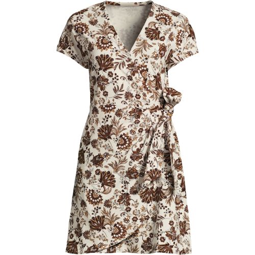 Women's Cotton Modal V Neck Mini Wrap Dess - image 4