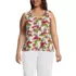 Women's Plus Size Linen Blend Smocked Flowy Tank, Front