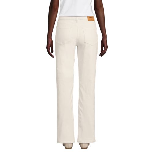  Lands' End All-day Coolmax Straight Fit Jeans Mid Waist, Damen, Größe:34 Regular, Weiß, By Lands' End 