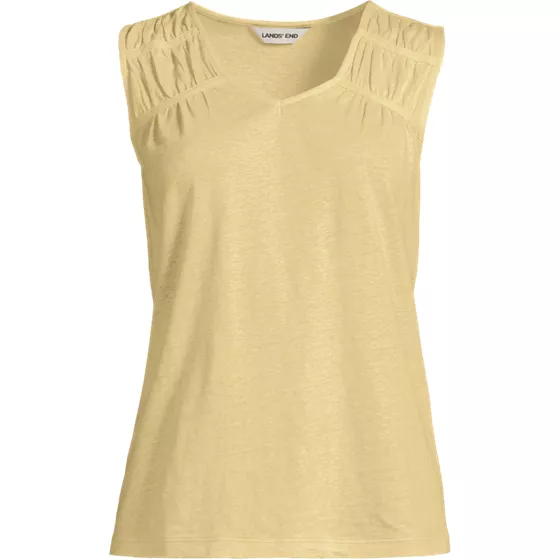 Women's Linen Blend Smocked Flowy Tank - primary