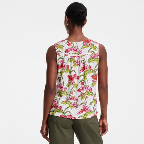  Lands' End ärmelloses Soft Flow Top Aus Leinenmix, Damen, Größe:32-34 Regular, Weiß, Leinen/baumwolle Modal, By Lands' End 