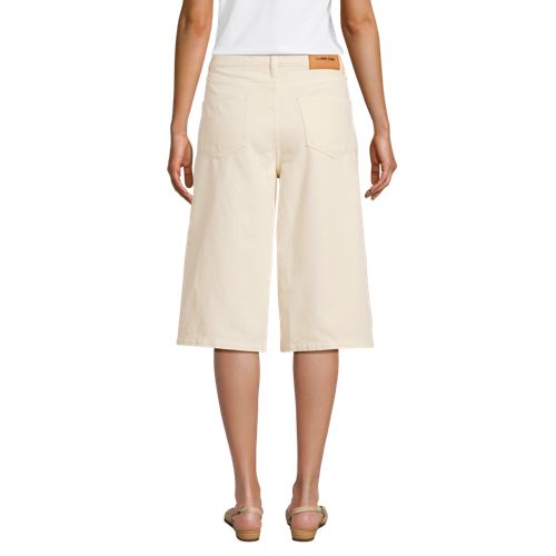  Lands' End Soft Comfort Jeans-culotte Im Leinenmix, Damen, Größe:34 Regular, Weiß, Baumwolle/leinen/lyocell (viskose), By Lands' End 