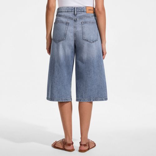 Lands' End Soft Comfort Jeans-culotte Im Leinenmix, Damen, Größe:34 Regular, Blau, Baumwolle/leinen/lyocell (viskose), By Lands' End 