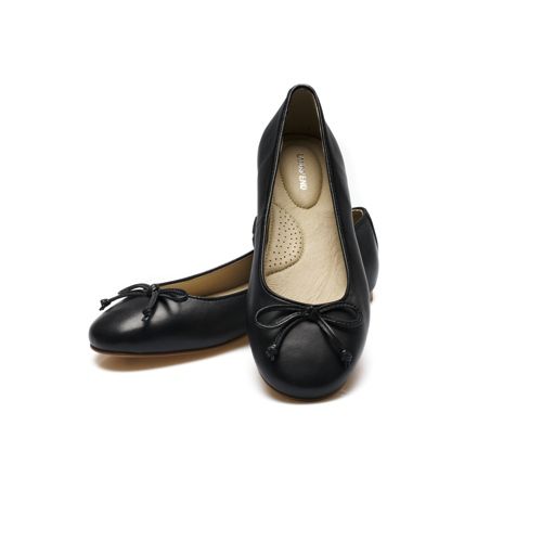  Lands' End Ballerinas Mit Schleife, Damen, Größe:36 Regular, Schwarz, Leder, By Lands' End 