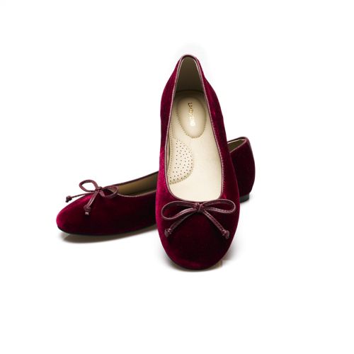  Lands' End Ballerinas Mit Schleife, Damen, Größe:36 Regular, Rot, Leder, By Lands' End 