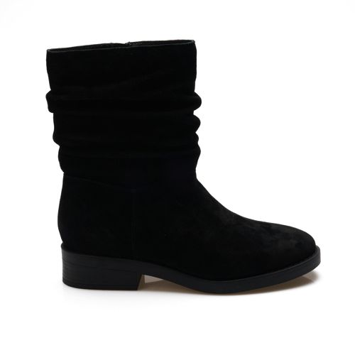  Lands' End Veloursleder-boots Mit Locker Sitzendem Schaft, Damen, Größe:36 Regular, Schwarz, Rauleder, By Lands' End 