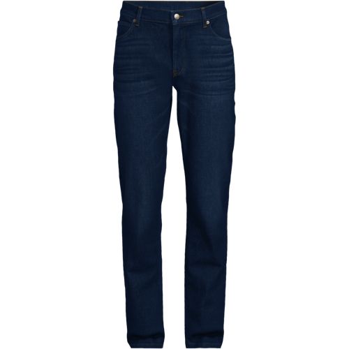 Straight Leg Stretch Jeans, Traditional Fit, Men, size: 34 32, regular, Blue, Cotton/Cotton-blend, by Lands' End