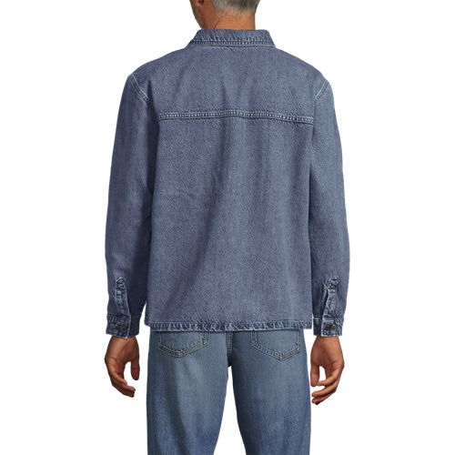  Lands' End Soft Comfort Hemdjacke Im Leinenmix, Herren, Größe:44-46 Regular, Blau, Baumwolle/leinen/baumwoll-mischung, By Lands' End 