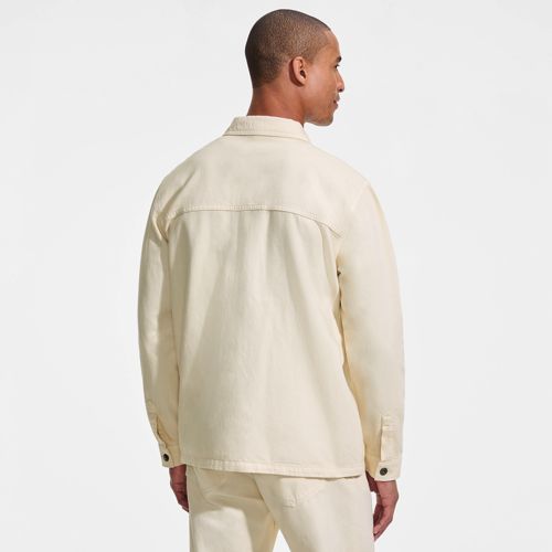  Lands' End Soft Comfort Hemdjacke Im Leinenmix, Herren, Größe:44-46 Regular, Weiß, Baumwolle/leinen/baumwoll-mischung, By Lands' End 
