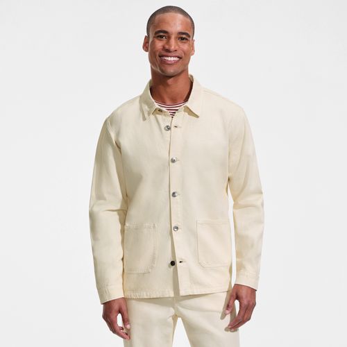  Lands' End Soft Comfort Hemdjacke Im Leinenmix, Herren, Größe:44-46 Regular, Weiß, Baumwolle/leinen/baumwoll-mischung, By Lands' End 