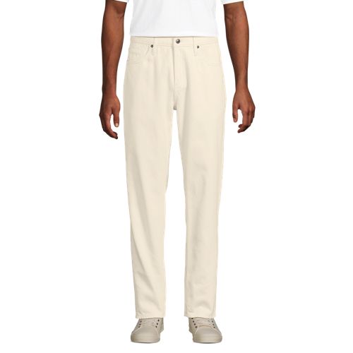  Lands' End Soft Comfort Straight Fit Jeans Im Leinenmix, Herren, Größe:46 76 Regular, Weiß, Baumwolle/leinen/baumwoll-mischung, By Lands' End 