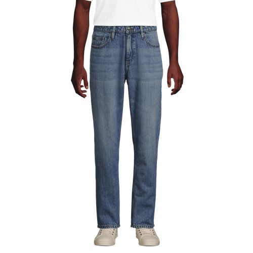  Lands' End Soft Comfort Straight Fit Jeans Im Leinenmix, Herren, Größe:46 76 Regular, Blau, Baumwolle/leinen/baumwoll-mischung, By Lands' End 