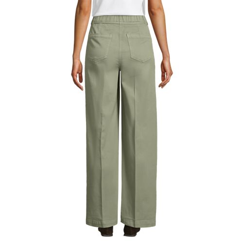  Lands' End Weite Chinos High Waist Aus Lyocell-mix, Damen, Größe:34 Regular, Grün, Baumwolle/baumwoll-mischung, By Lands' End 