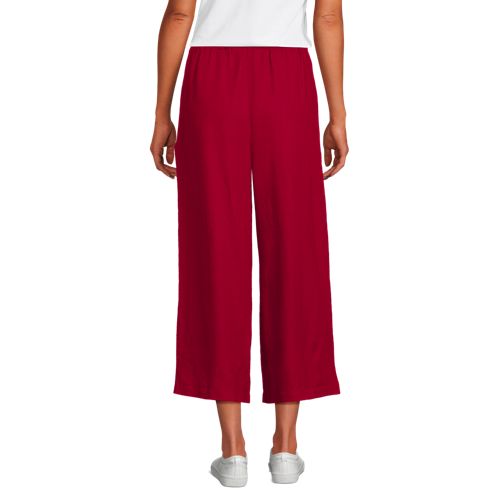  Lands' End Weite Premium Reinleinen-schlupfhose In 7/8-länge, Damen, Größe:34 Regular, Rot, Leinen, By Lands' End 