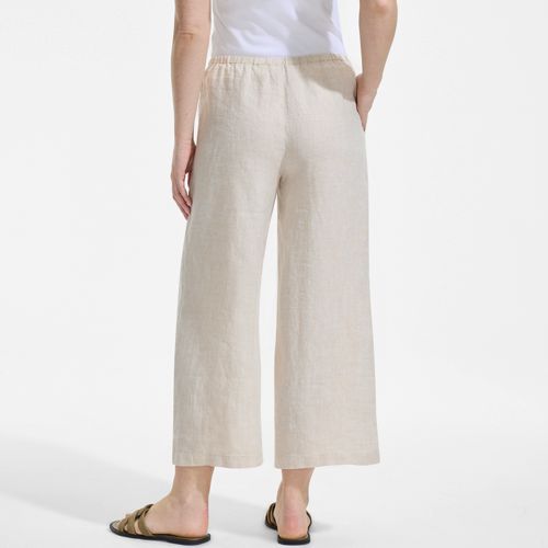  Lands' End Weite Premium Reinleinen-schlupfhose In 7/8-länge, Damen, Größe:34 Regular, Beige, Leinen, By Lands' End 