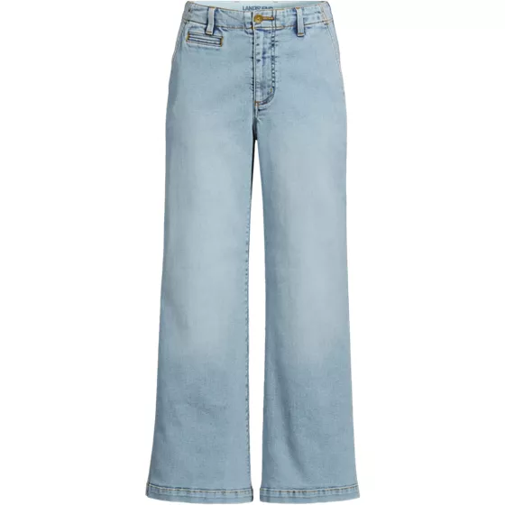 Women's Recover Denim Mid Rise Wide Leg Ankle Jeans - primary