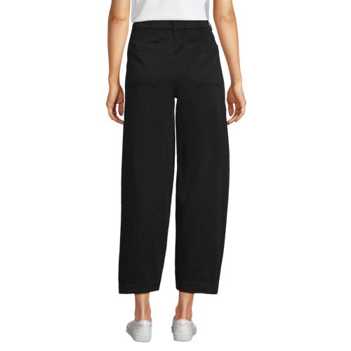  Lands' End Barrel-chinos High Waist Aus Lyocell-mix, Damen, Größe:34 Regular, Schwarz, Baumwolle/baumwoll-mischung, By Lands' End 