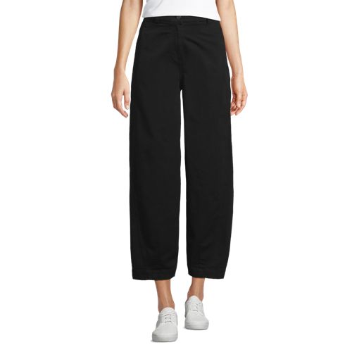  Lands' End Barrel-chinos High Waist Aus Lyocell-mix, Damen, Größe:34 Regular, Schwarz, Baumwolle/baumwoll-mischung, By Lands' End 