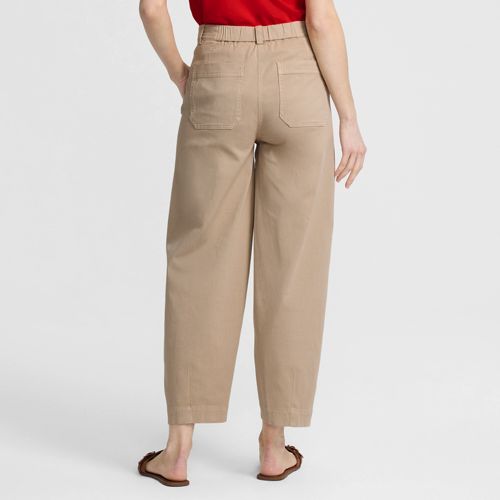 Lands' End Barrel-chinos High Waist Aus Lyocell-mix, Damen, Größe:34 Regular, Braun, Baumwolle/baumwoll-mischung, By Lands' End 