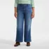 Women's Plus Size Recover Denim Mid Rise Wide Leg Ankle Jeans, Front